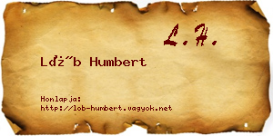 Löb Humbert névjegykártya